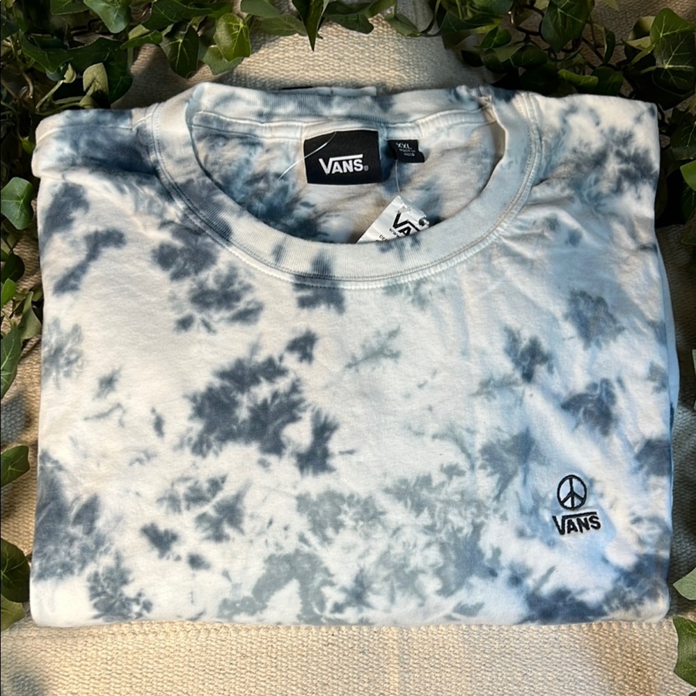 🐳Vans Blue Tie-Dye Crewneck Short sleeves tee